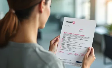Une jeune femme regardant le relevé de sinistres européen
