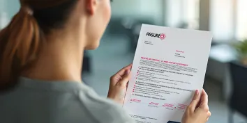 Une jeune femme regardant le relevé de sinistres européen