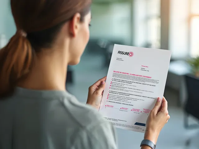 Une jeune femme regardant le relevé de sinistres européen